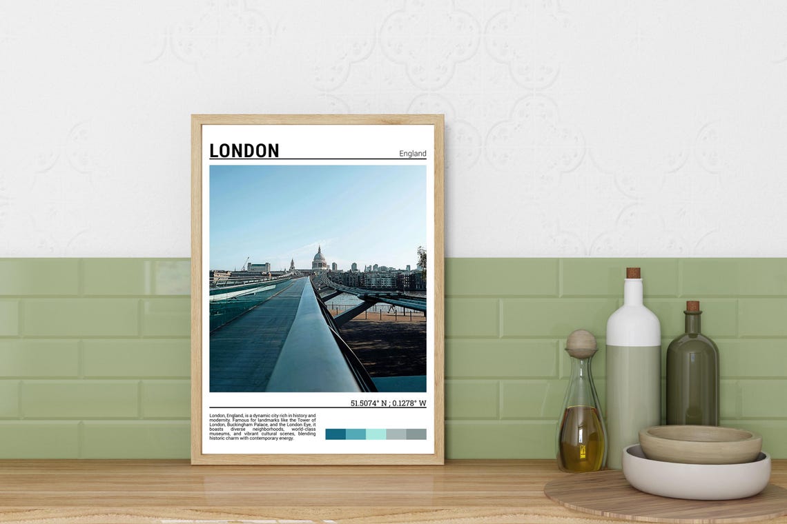 London Millennium Bridge Toward St Pauls Cathedral View Poster - Image 6
