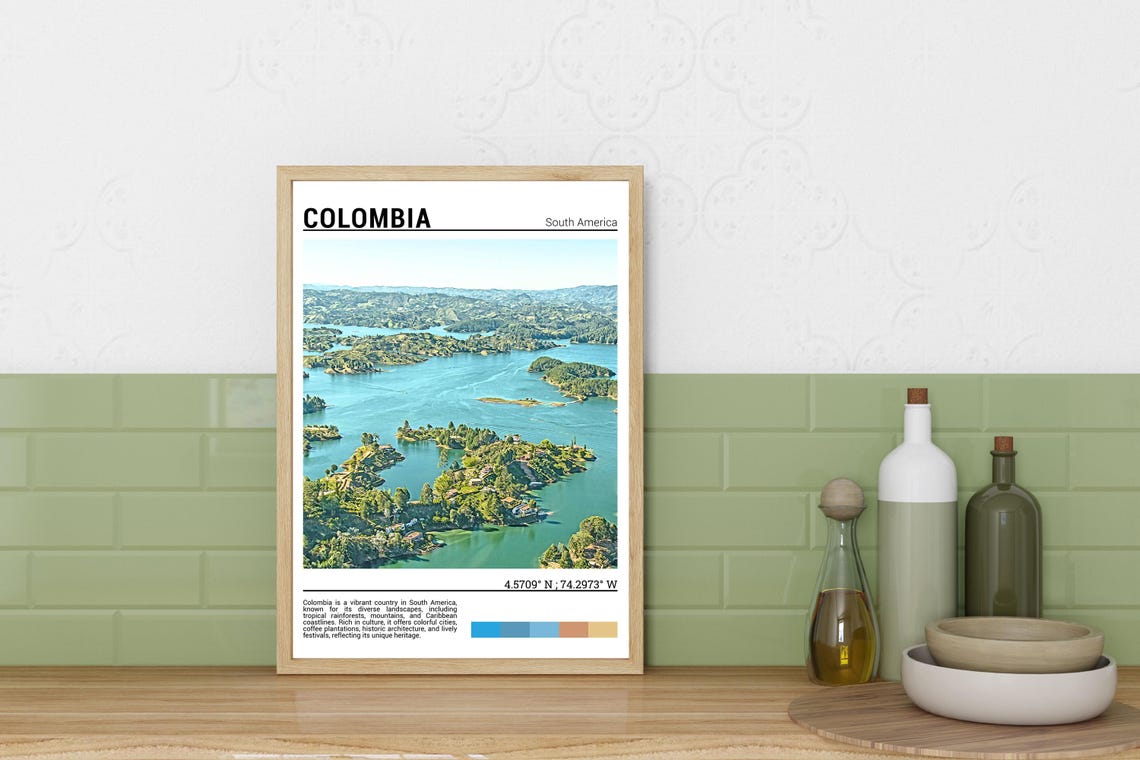 Colombia Poster Colombia Print Colombia Travel Poster Colombia Art Colombia Travel Gift Colombiasouth America - Image 3
