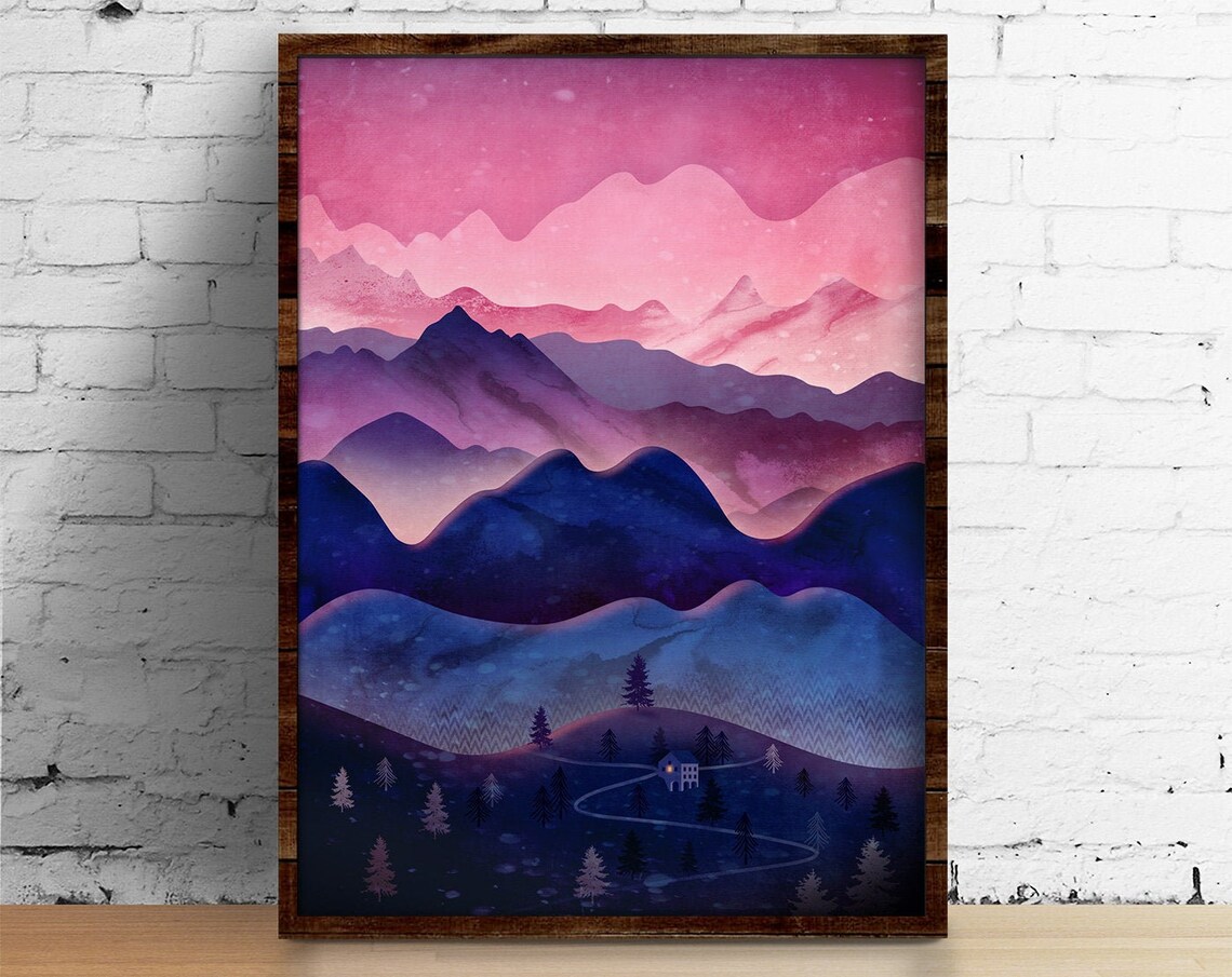 Mountain Landscape Art Print, Home Decor Poster