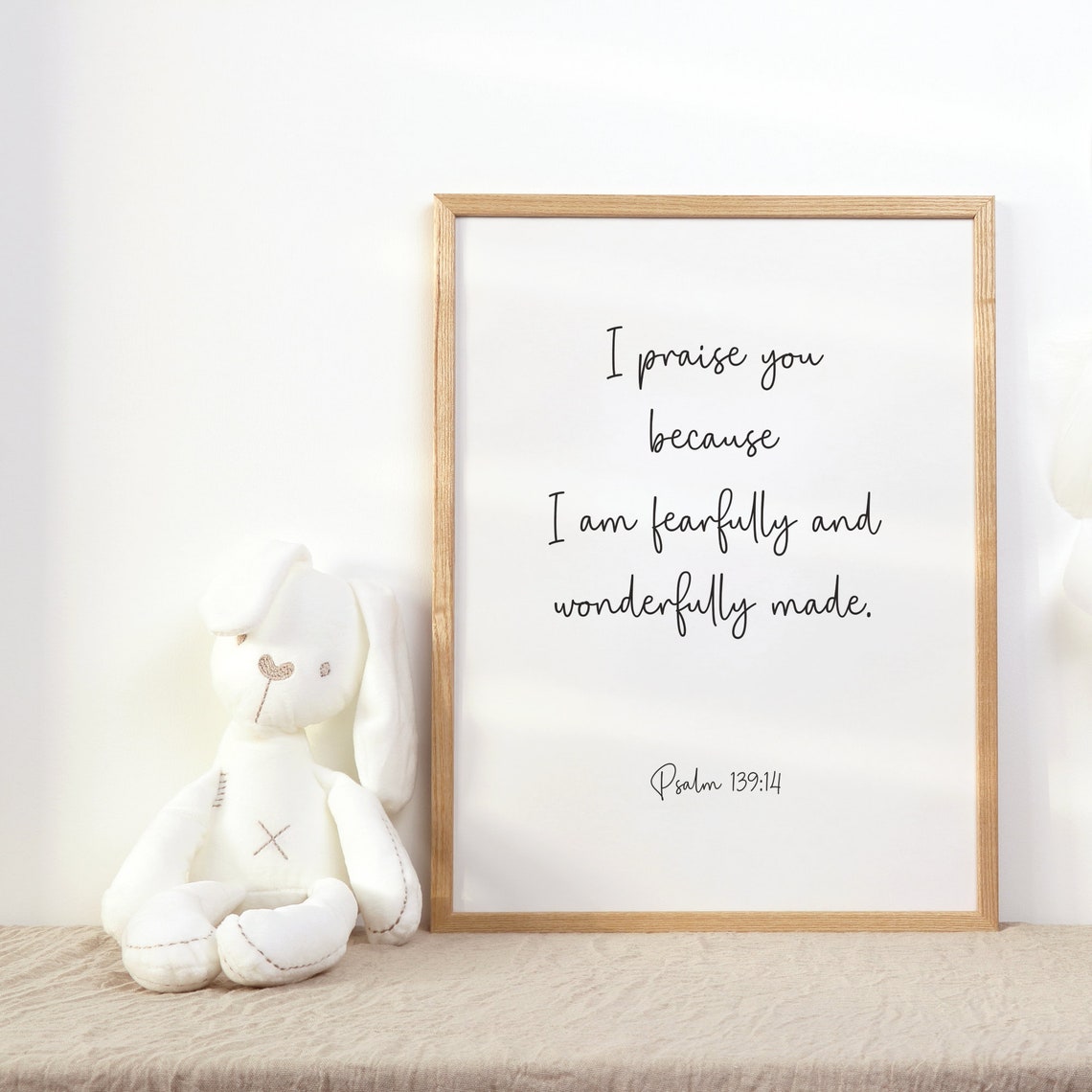 Psalm 139:14 Fearfully And Wonderfully Made Script Verse Poster