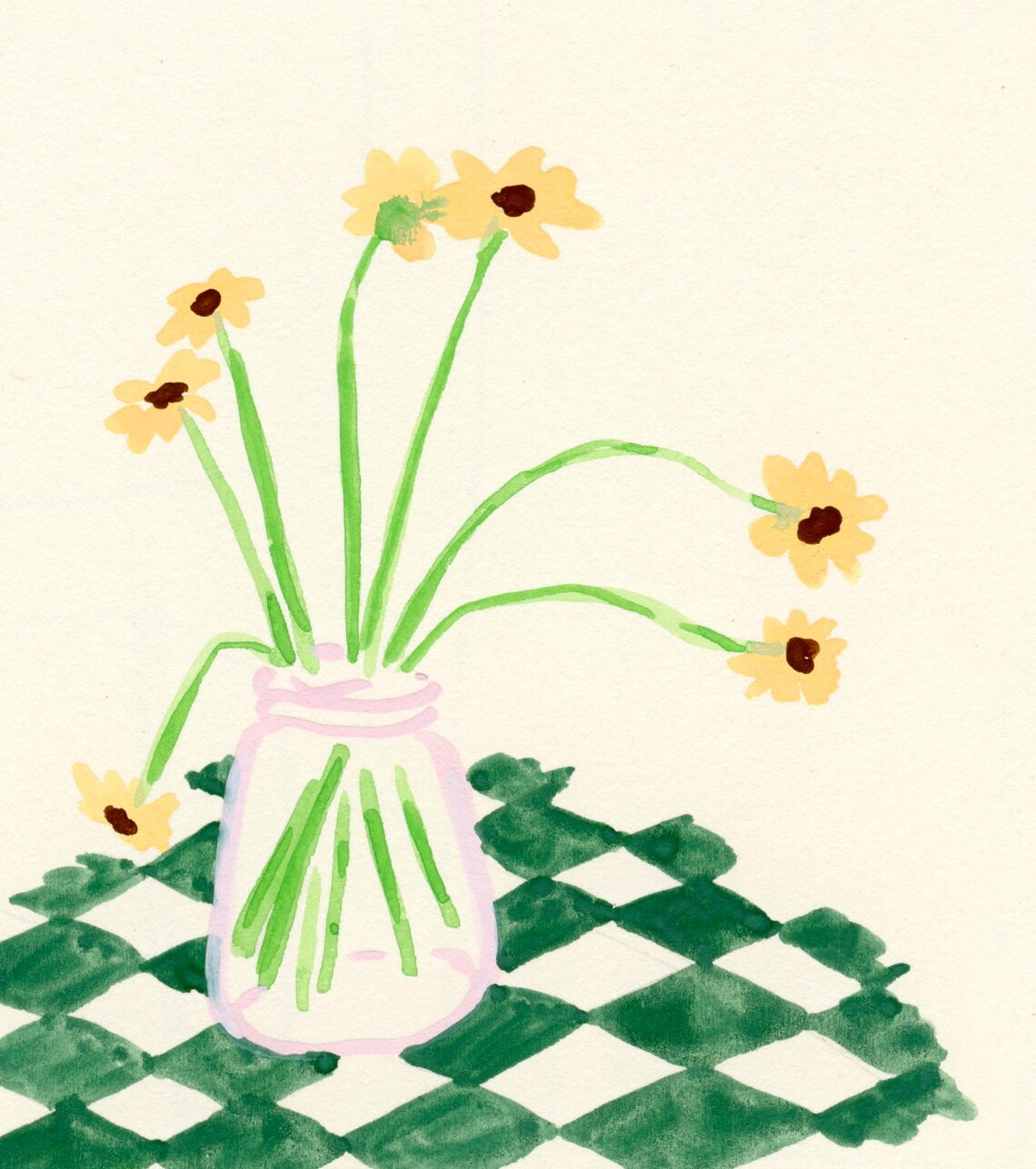 Flowers In A Jar, Modern Retro Kitchen Art Print - Image 2