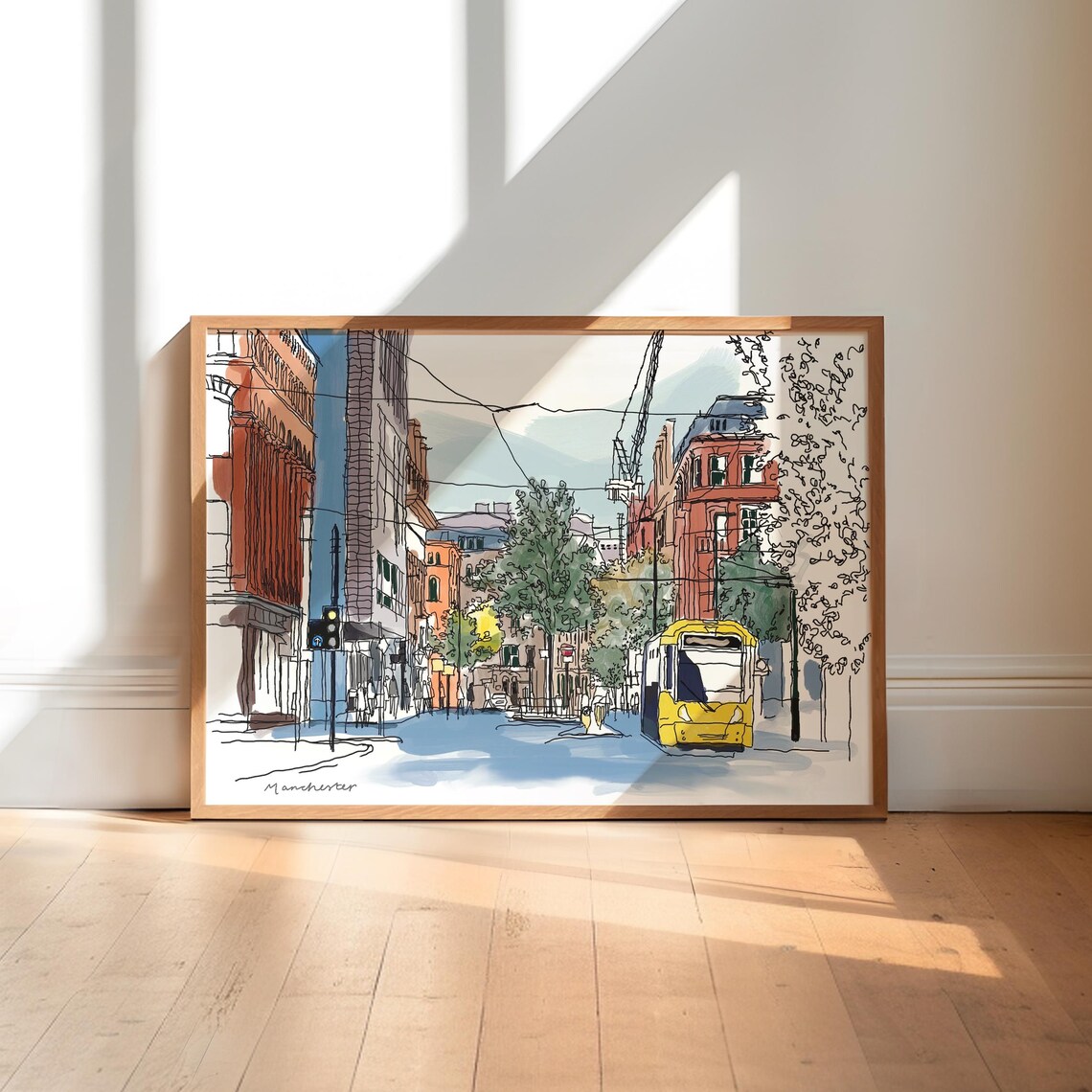 Manchester Urban Cityscape Travel Poster