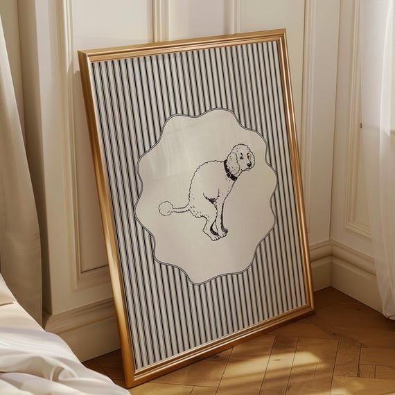 Funny Bathroom Art Print Minimalist Dog Poster For Modern Bath Toilet Decor Digital Download