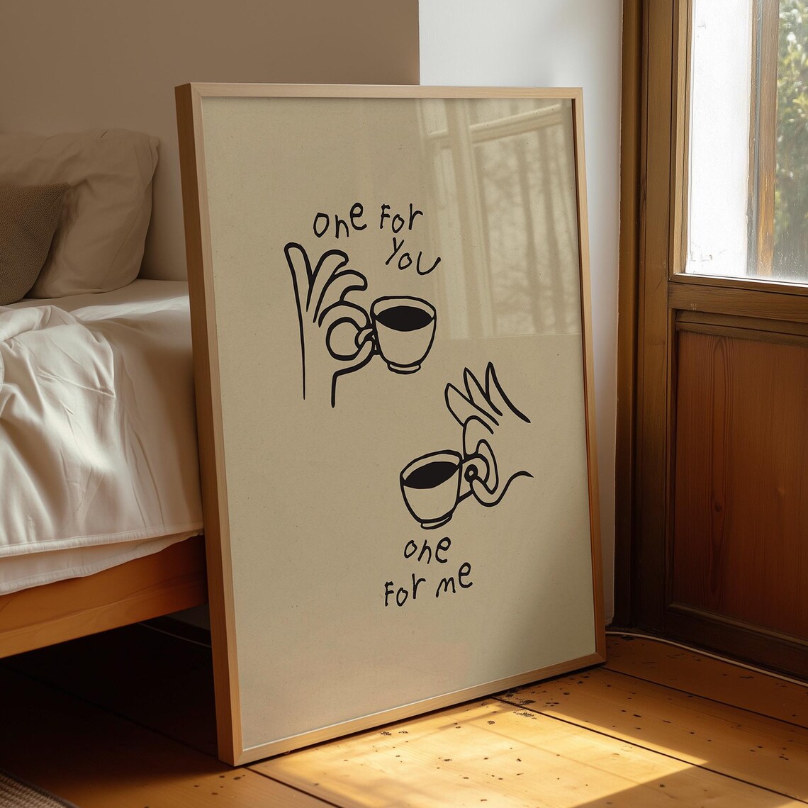 One For You Minimalist Coffee Art Print