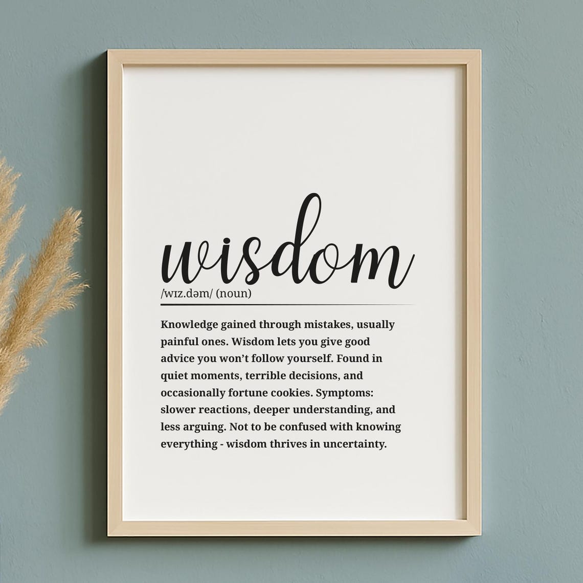 Wisdom Definition Dictionary Art Funny Script Typography Decor Poster - Image 6