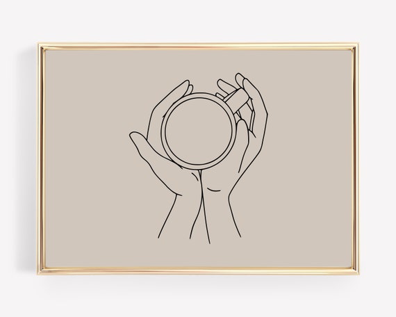 Coffee One Line Art Coffee Wall Art Neutral Coffee Print Coffee Bar Art Minimal Coffee Poster
