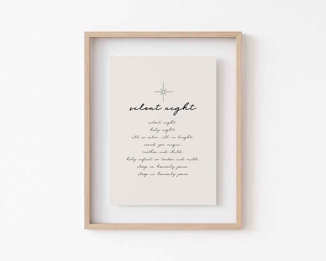 Silent Night Neutral Christmas Farmhouse Wall Art - Image 3