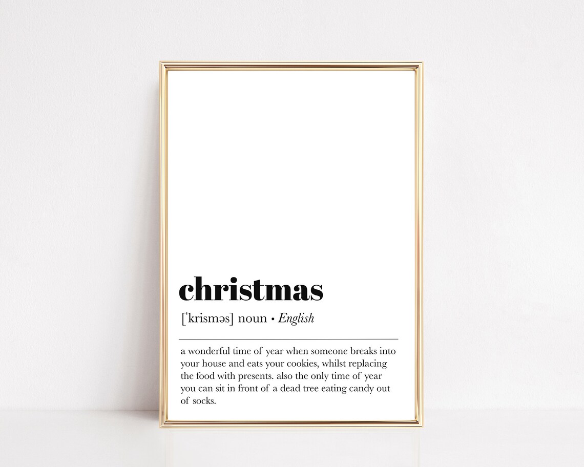 Christmas Definition Modern Christmas Art Print