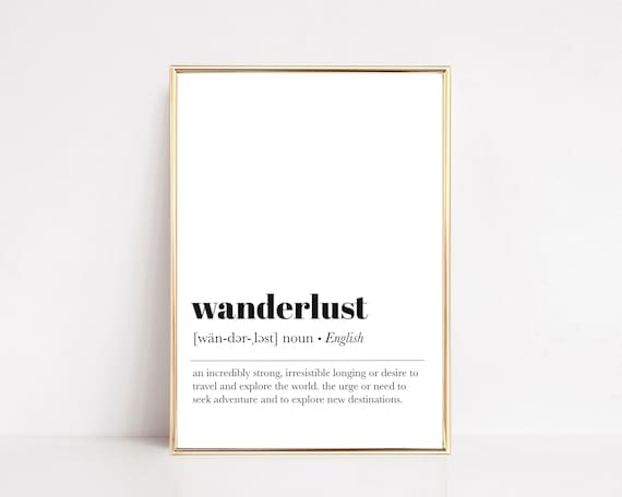 Wanderlust Definition Minimalist Travel Art Print