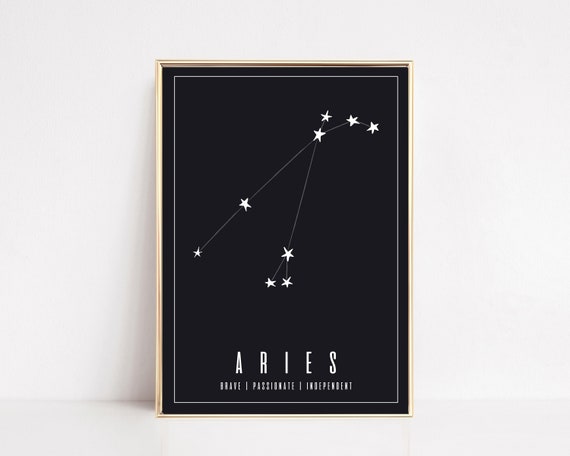 Gift For Aries Wall Art Aries Zodiac Print Astrology Gifts Zodiac Wall Art Zodiac Gift