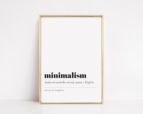 Minimalism Dictionary Definition Simplicity Typography Wall Art