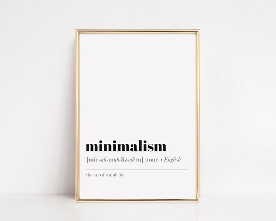 Minimalist Definition Print Living Room Decor Zen Wall Art Print Minimalist Poster Meditation Print Instant