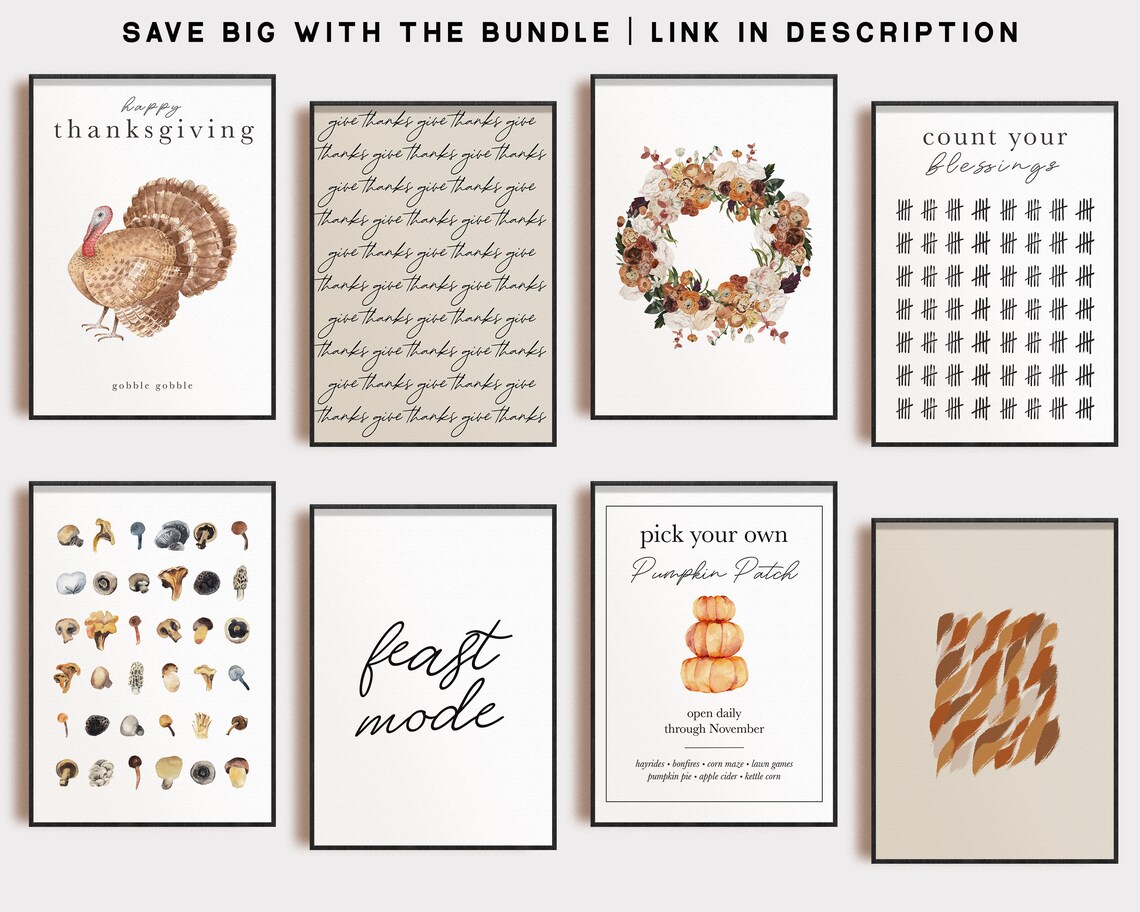 Thanksgiving Turkey Print, Fall Holiday Wall Art - Image 2