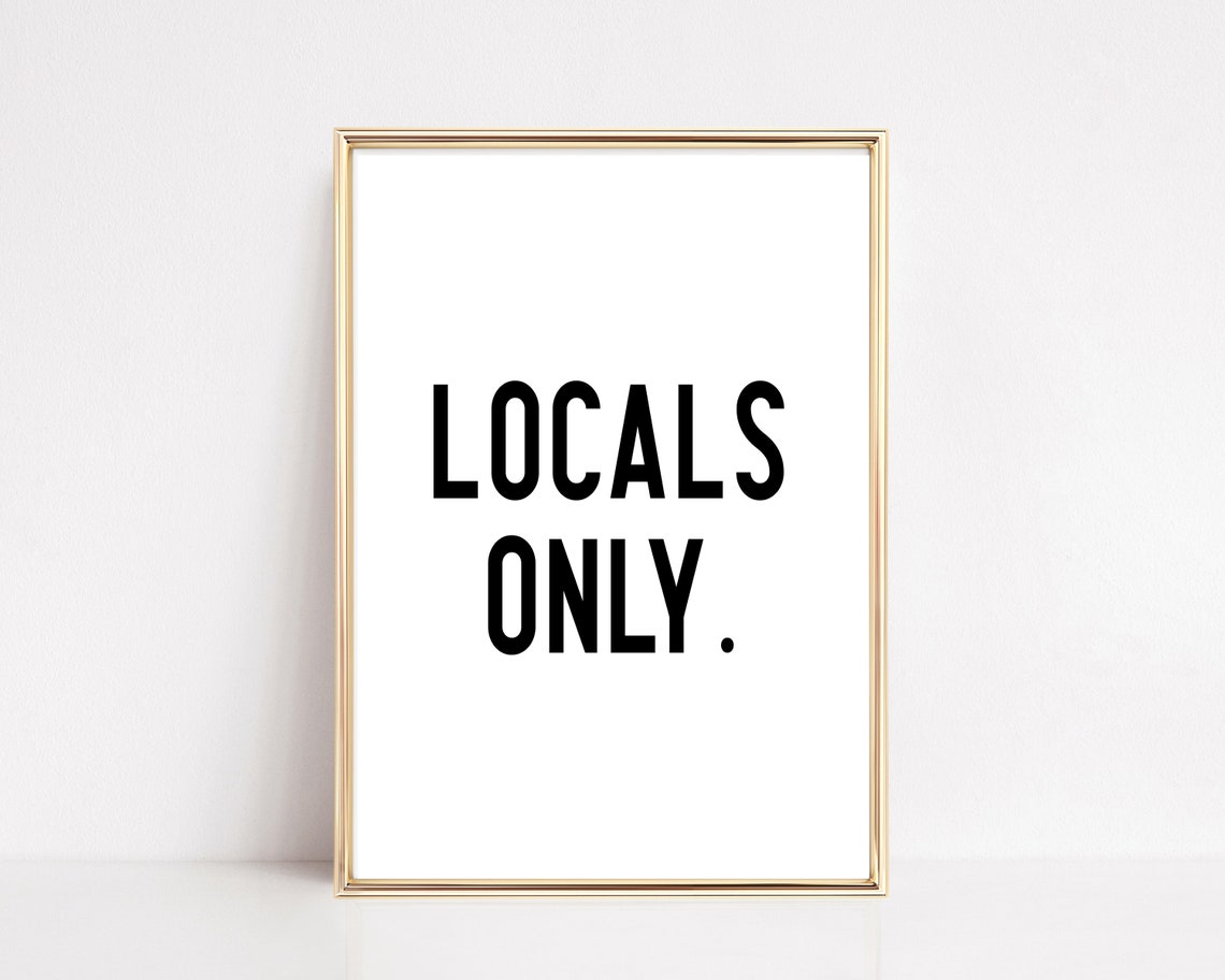 Locals Only Minimalist Surf Poster For Beach House Decor Art