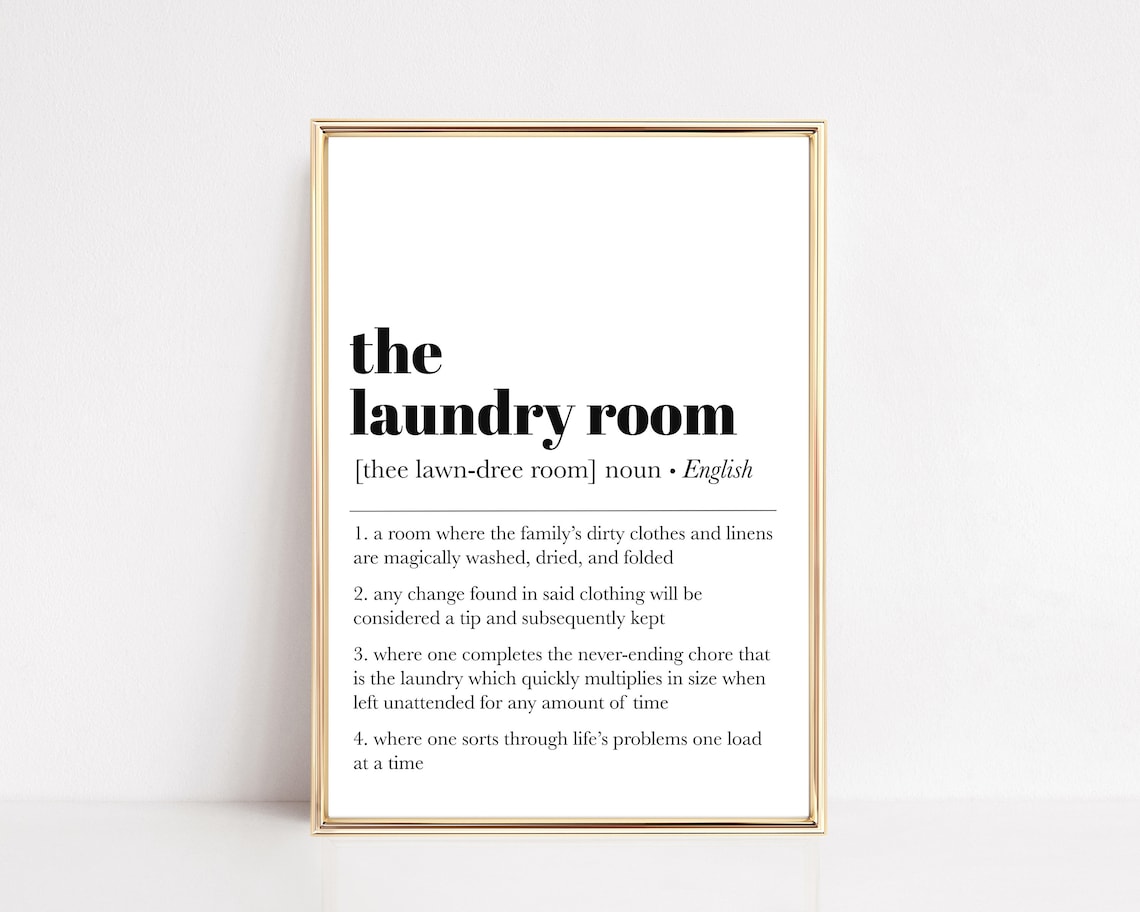 Laundry Room Definition Art Print, Laundry Decor