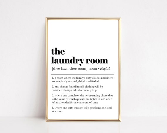 Laundry Room Definition Art Print, Laundry Decor