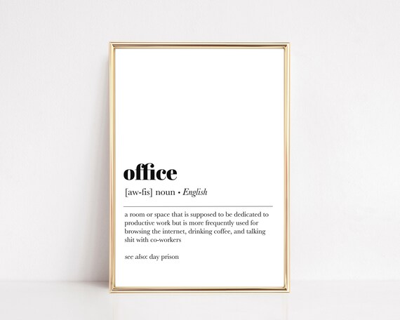 Office Definition Funny Typography Art Print