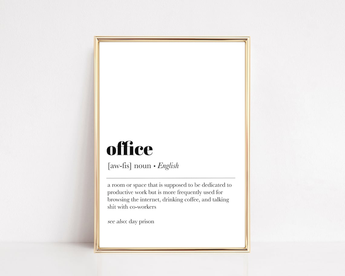 Office Definition Funny Typography Art Print