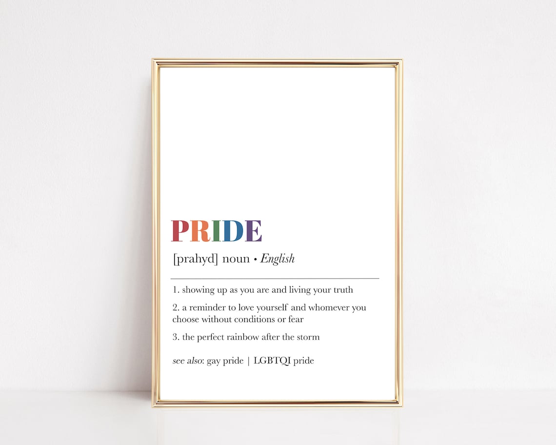 Pride Definition Print, LGBTQ Office Decor