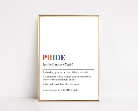 Pride Definition Print, LGBTQ Office Decor