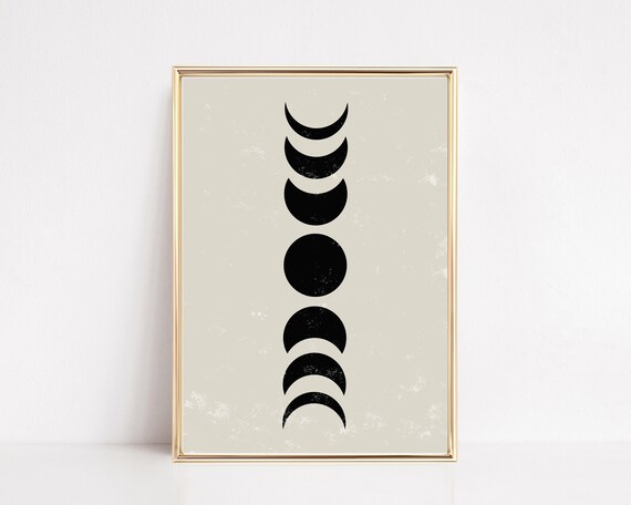 Moon Phases Mid-Century Modern Poster