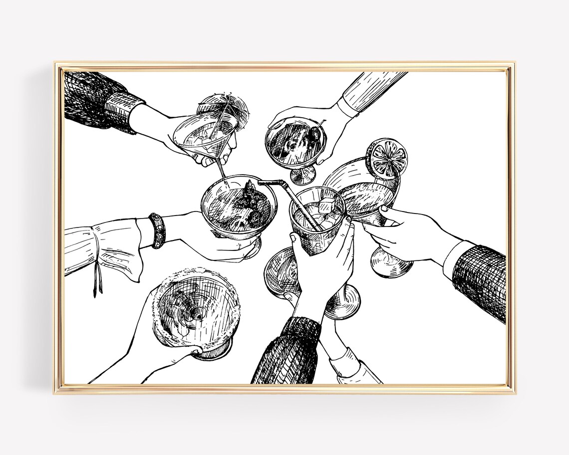 Cheers Bar Decor Art Print, Bar Cart Style - Image 2