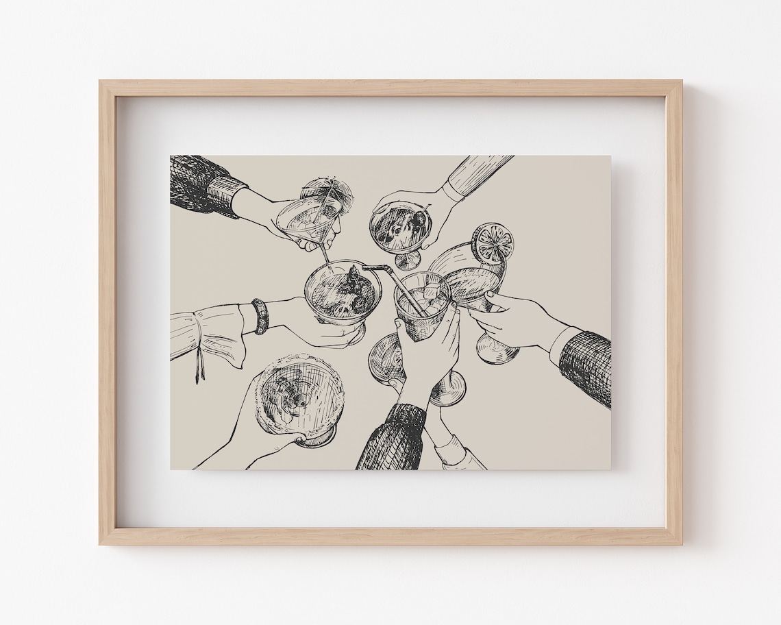 Cheers Bar Cart Wall Decor, Bar Art Print - Image 2