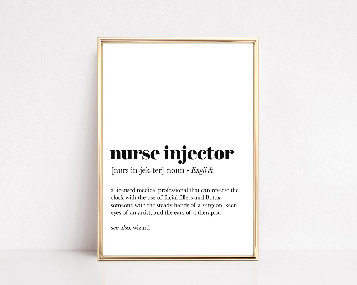 Nurse Injector Definition Art Print, Salon Decor
