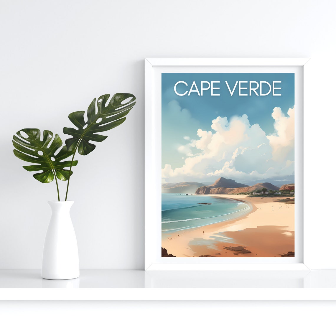Cape Verde Turquoise Beach Golden Sand Coastal Paradise Poster - Image 4