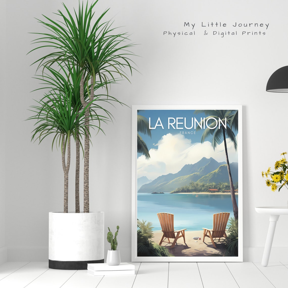 Reunion Island Print Ile De La Runion Travel Poster Vintage City Wall Art France Housewarming Gift Coastal Home Decor Beach House - Image 4