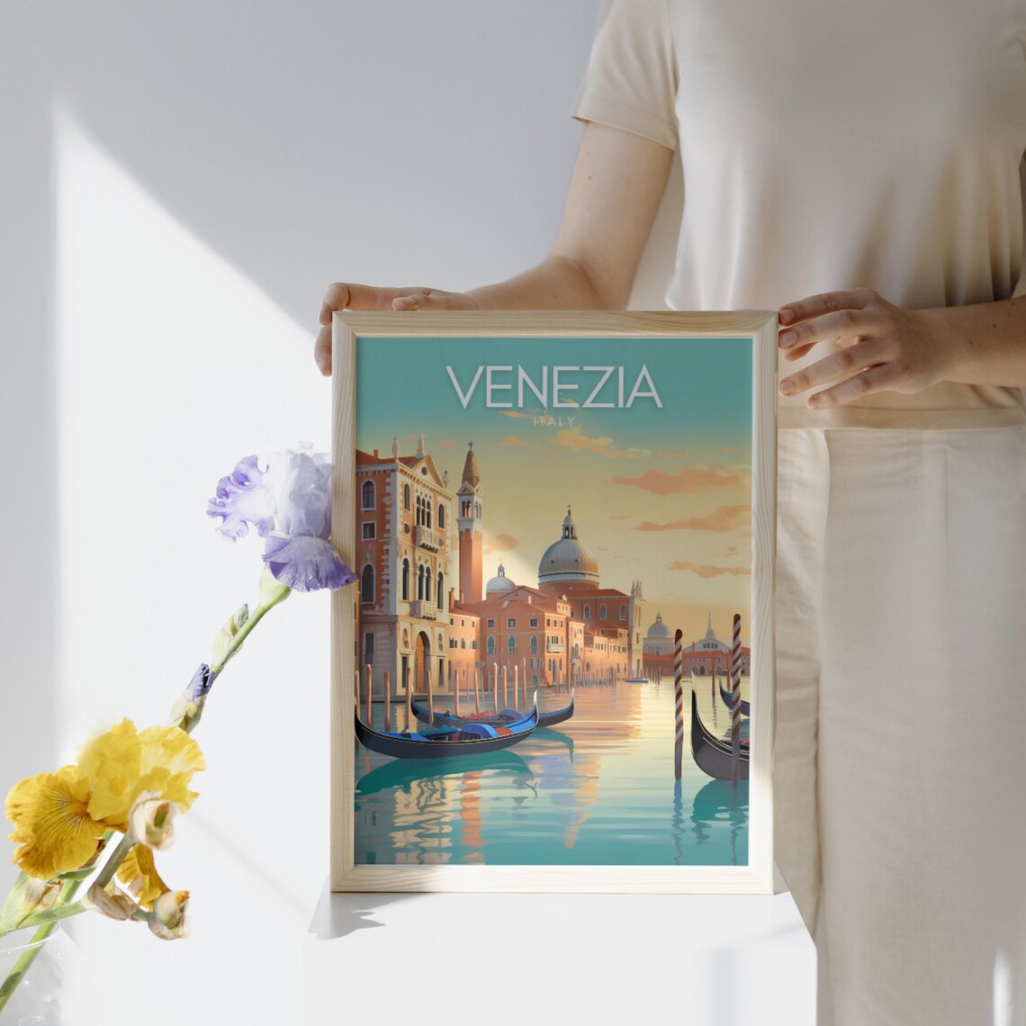 Venezia Italy Grand Canal Gondolas Historic Palaces Travel Poster - Image 2