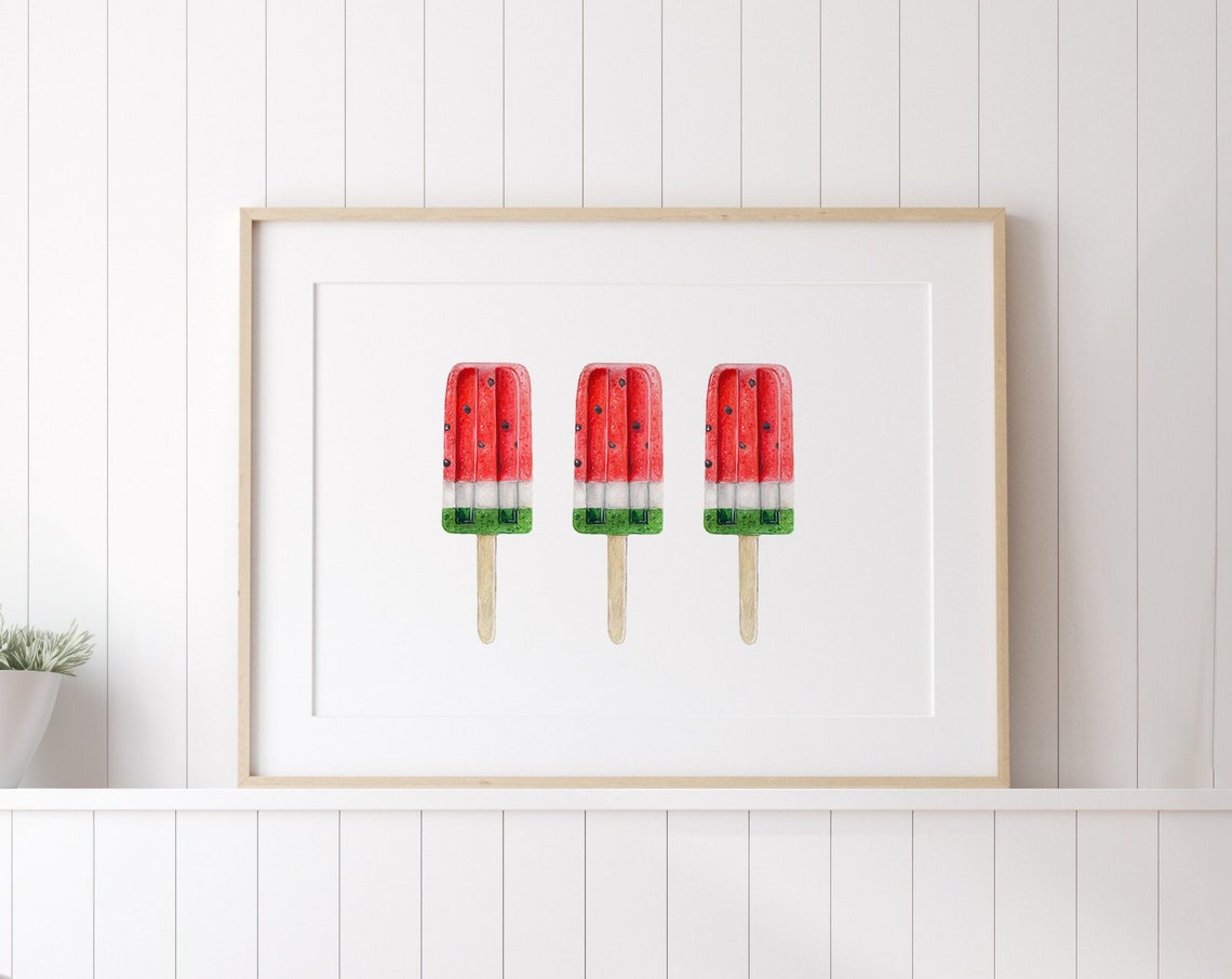 Summer Wall Art Popsicles Print Summer Decor Summer Wall Art Popsicles Wall Art Watermelon Popsicles Print - Image 3
