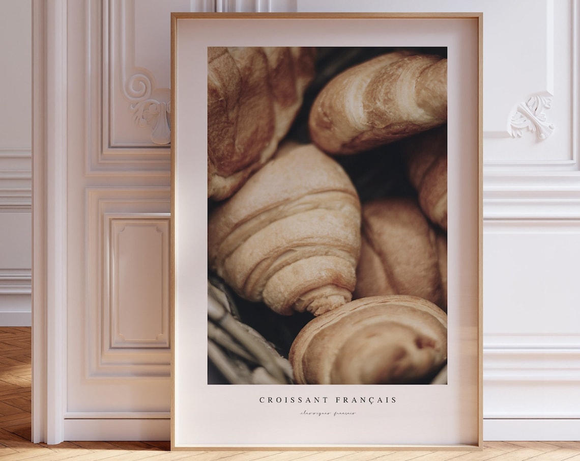 Croissant French Print, Kitchen Art Poster
