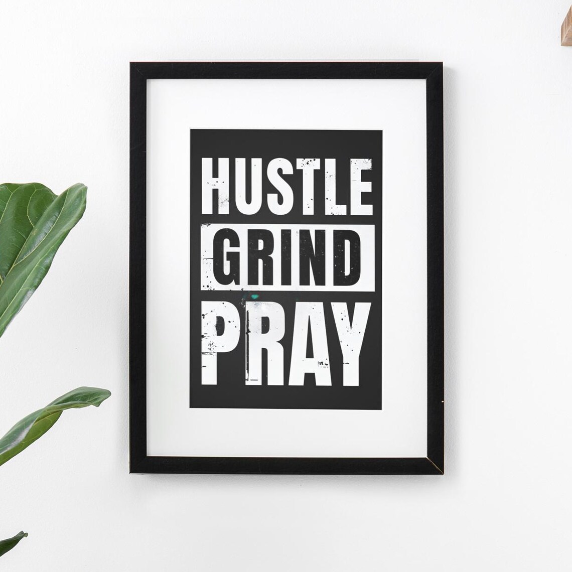Bold Hustle Grind Pray Motivational Poster
