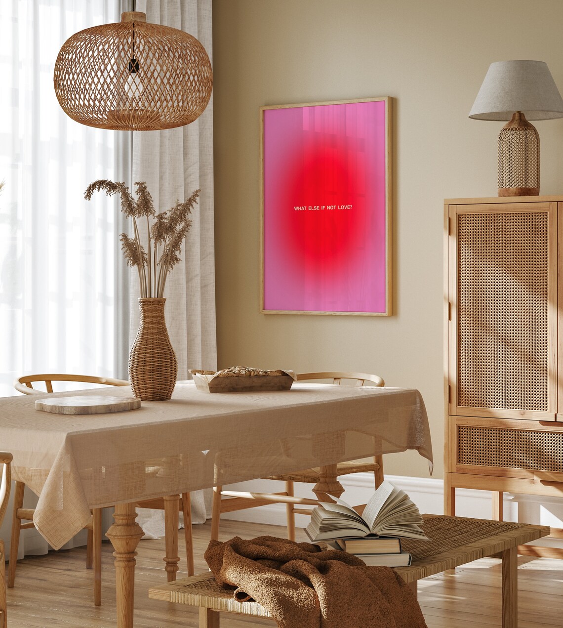 Pink and Red Aura Poster Print, Bedroom Wall Art - Image 2