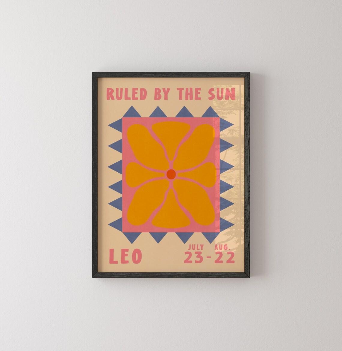 Leo Zodiac Flower Poster Ruled By The Sun Retro Astrology Print - Image 2