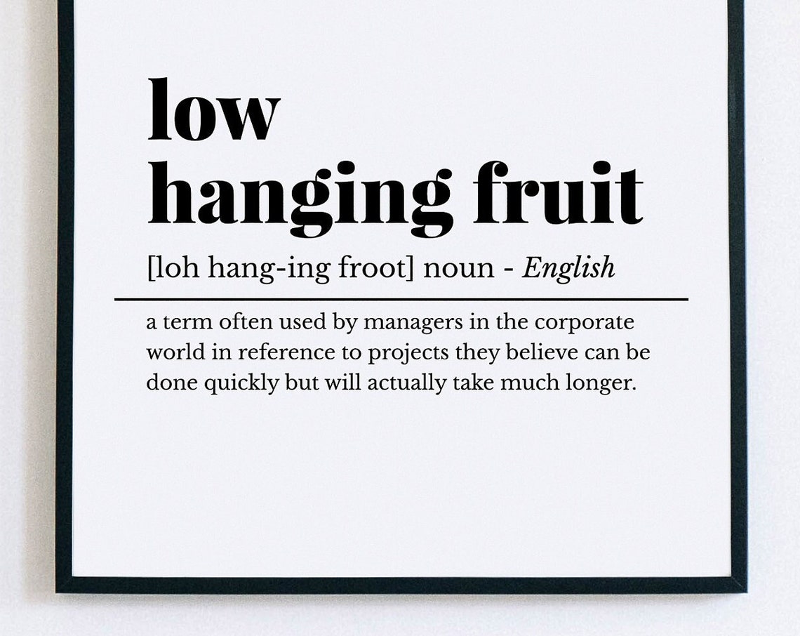 Low Hanging Fruit Definition Funny Corporate Office Dictionary Poster
