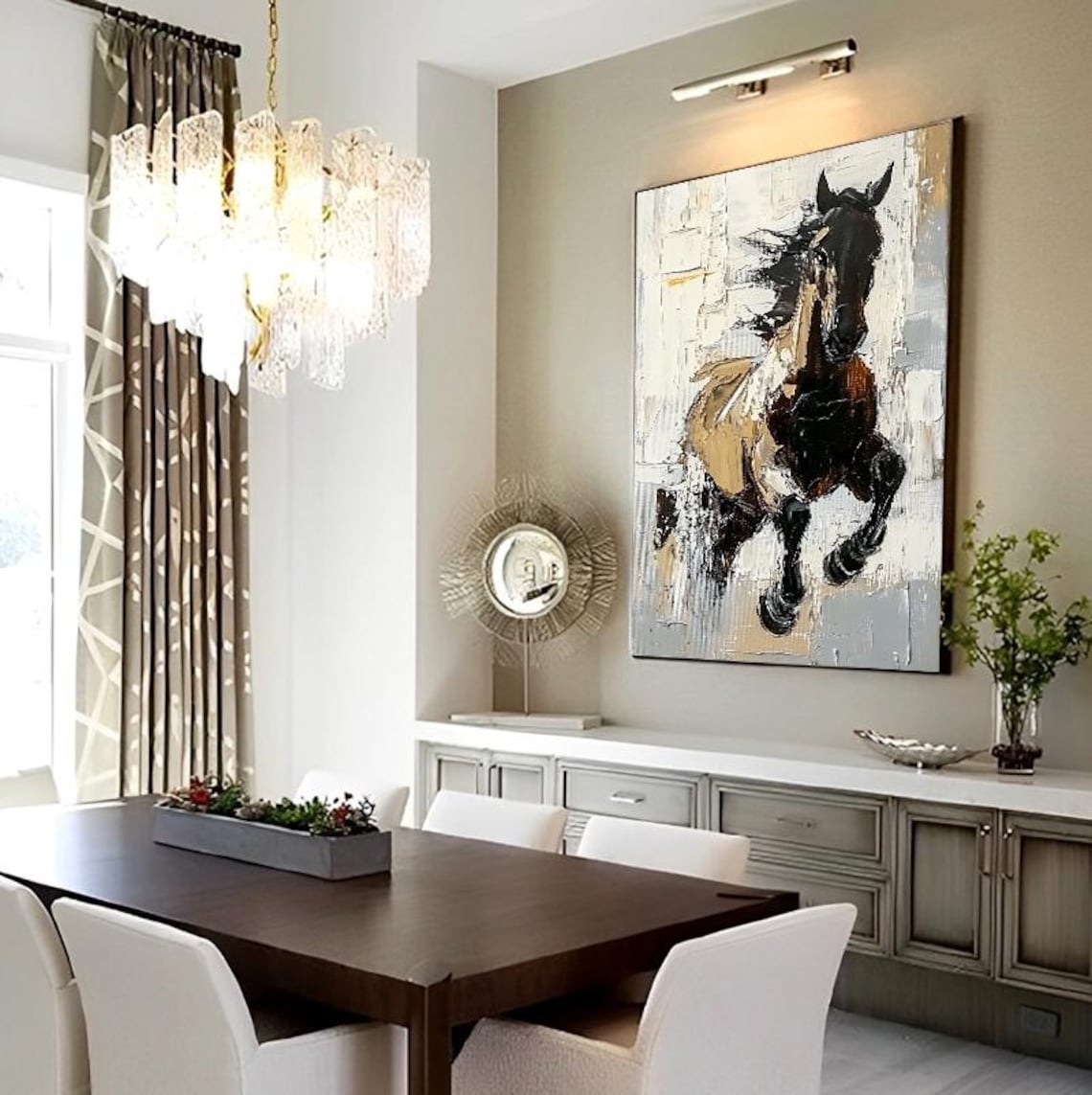 Majestic Galloping Horse in Abstract Oil Painting Motion Poster - Image 3