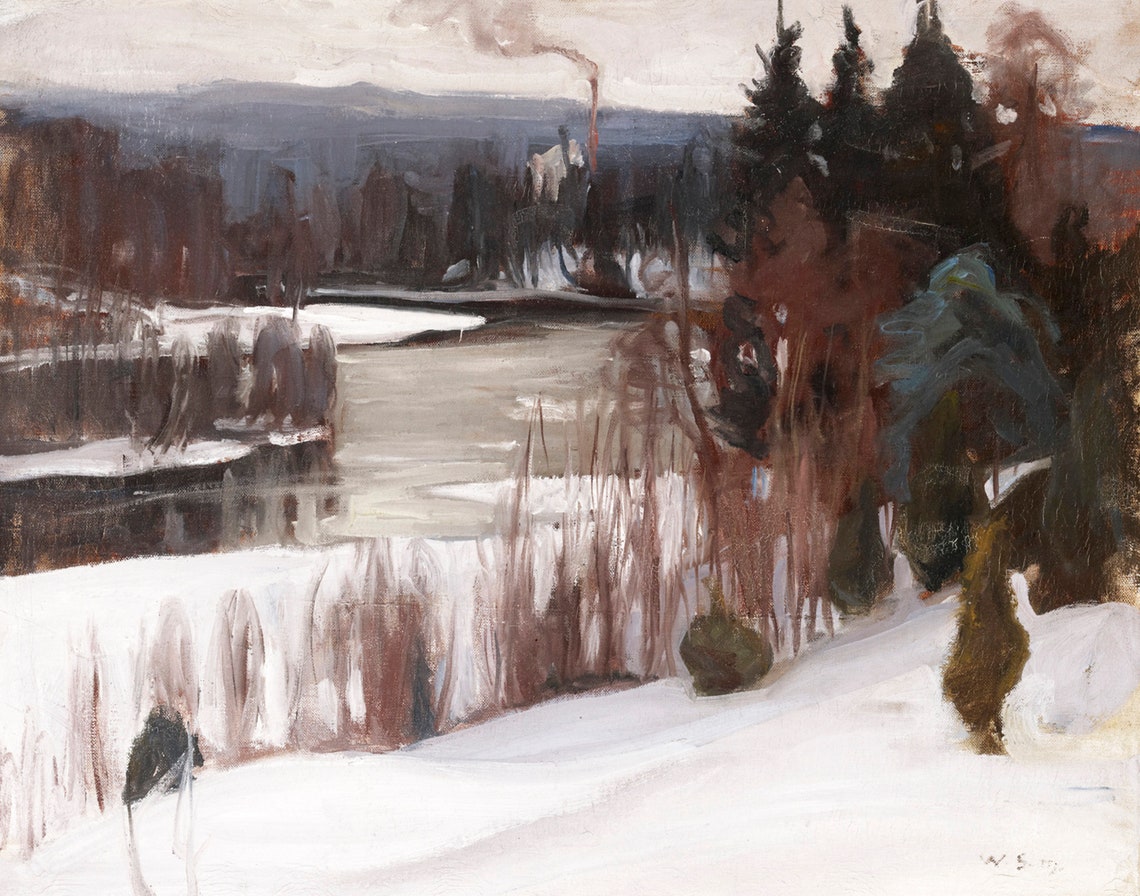 Winter Landscape Vintage Art Print, Seasonal Decor - Image 2