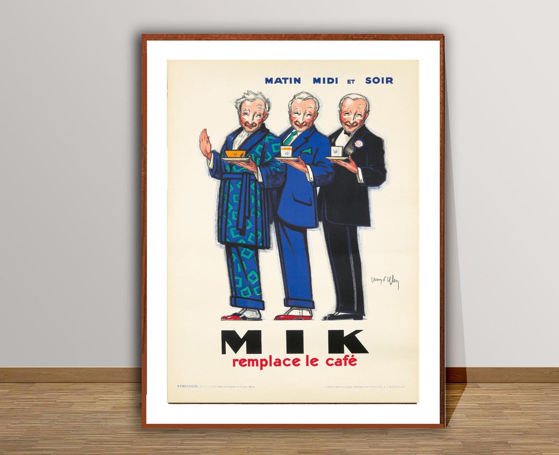 Mik Replaces Coffee French Morning Drink Vintage Advertising Poster - Image 2