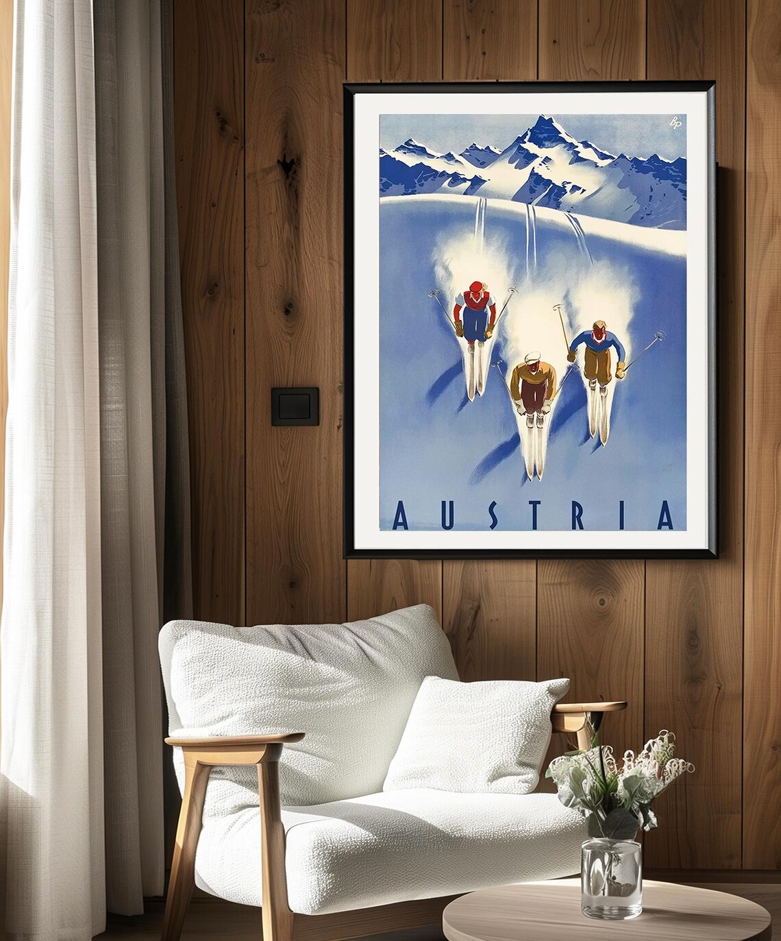 Austria Vintage Ski Poster, Mountain Travel Poster - Image 2