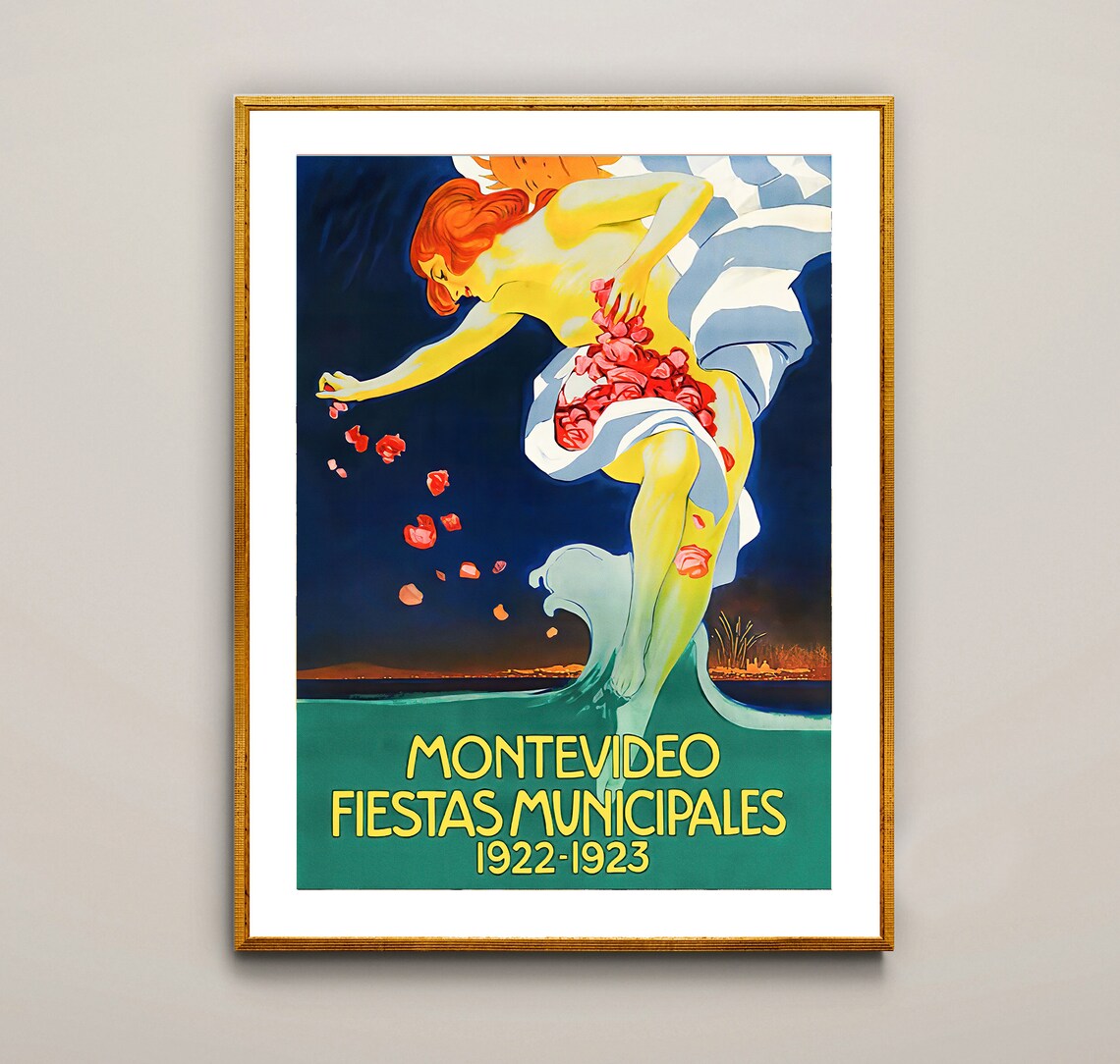 Montevideo Fiestas Municipales Vintage Travel Poster - Image 2