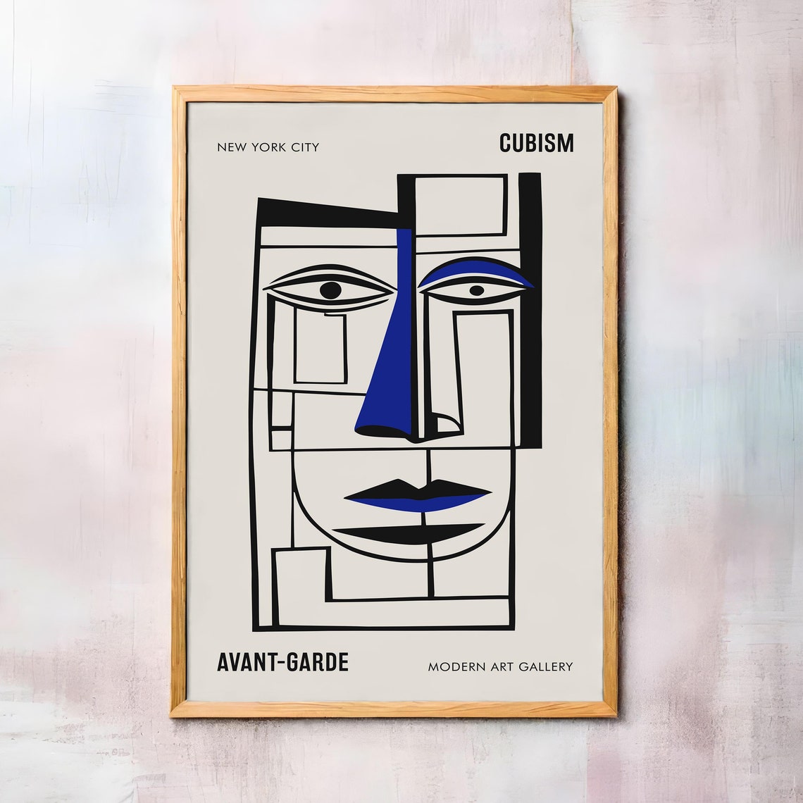 New York City Cubism Avant Garde Minimalist Face Gallery Poster