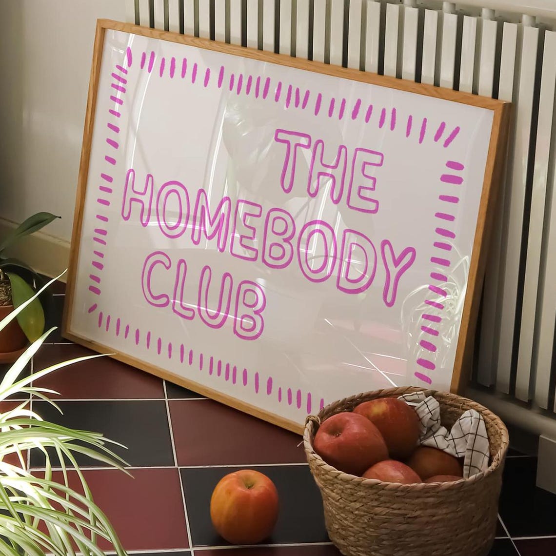 The Homebody Club Bright Pink Bubble Letter Typography Poster