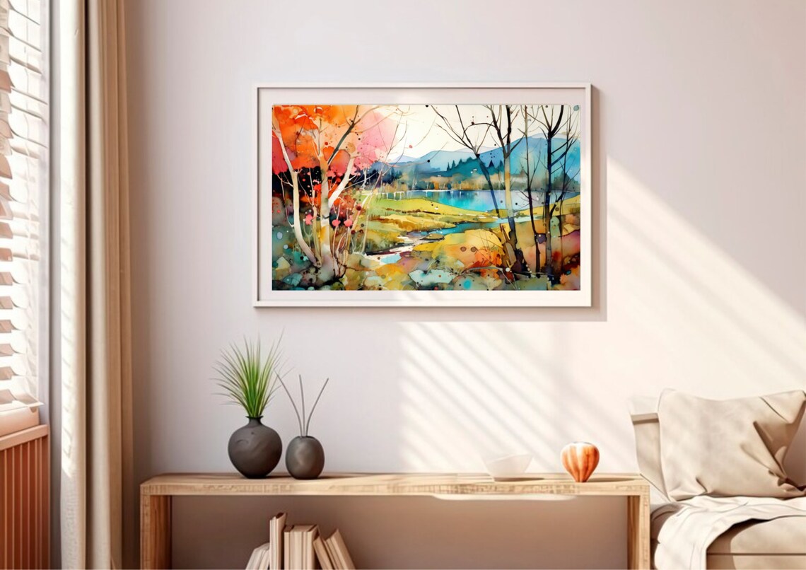 Aspen Colorado Mountain Landscape Watercolor Art Print - Image 4