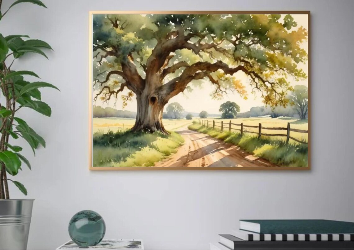 Oak Alley Plantation Watercolor Art Print, Louisiana - Image 6