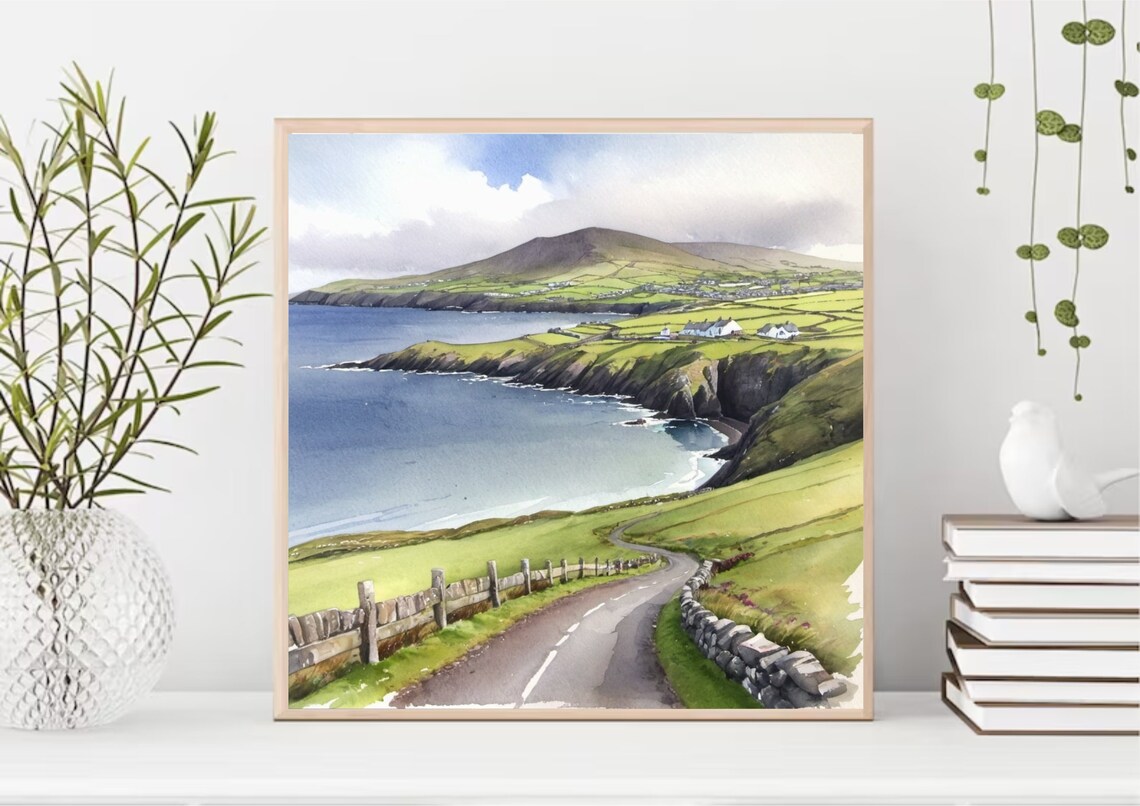 Dingle Peninsula Watercolor Art Print, Ireland Coast - Image 4