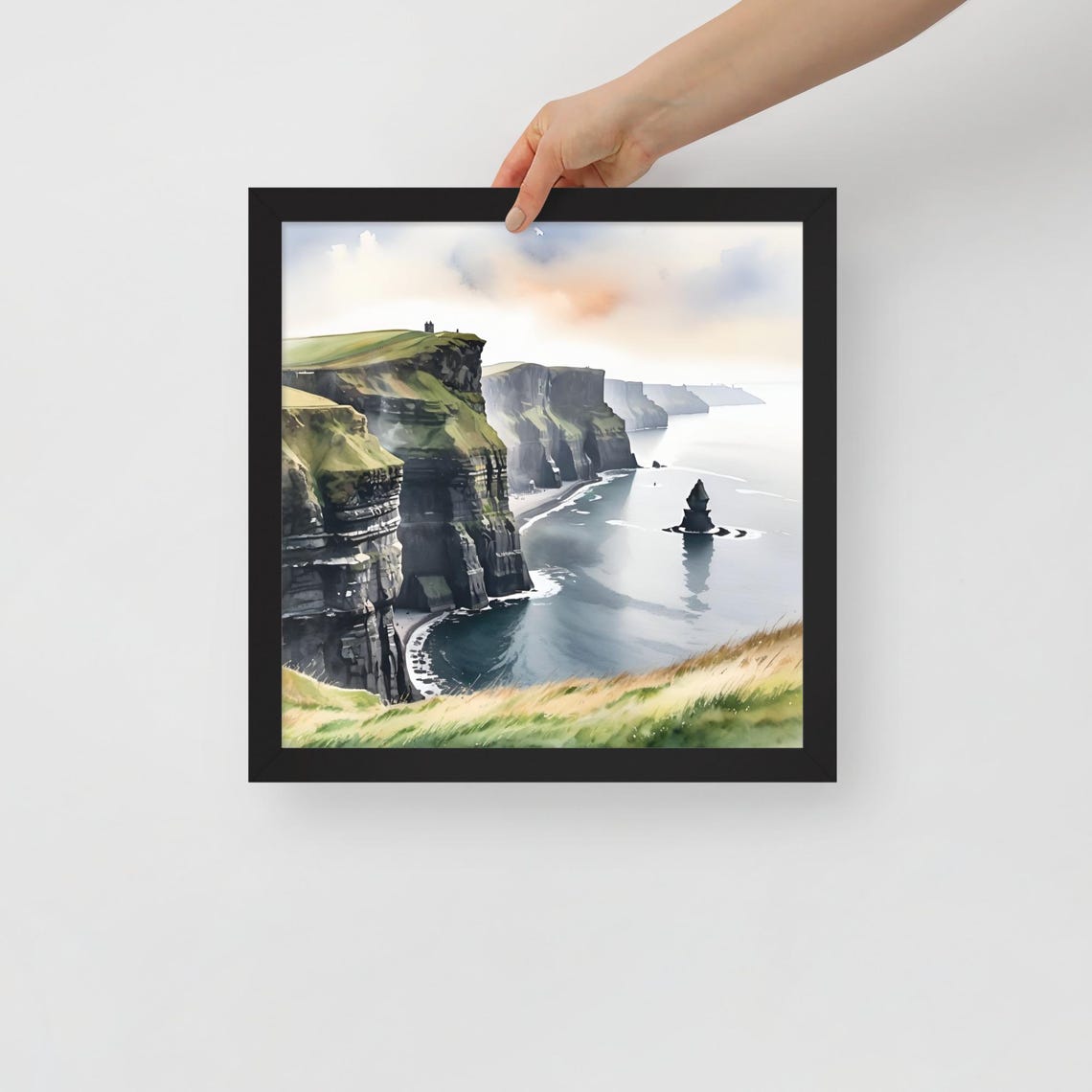 Cliffs of Moher Ireland Watercolor Atlantic Coastal Landscape Poster - Image 2