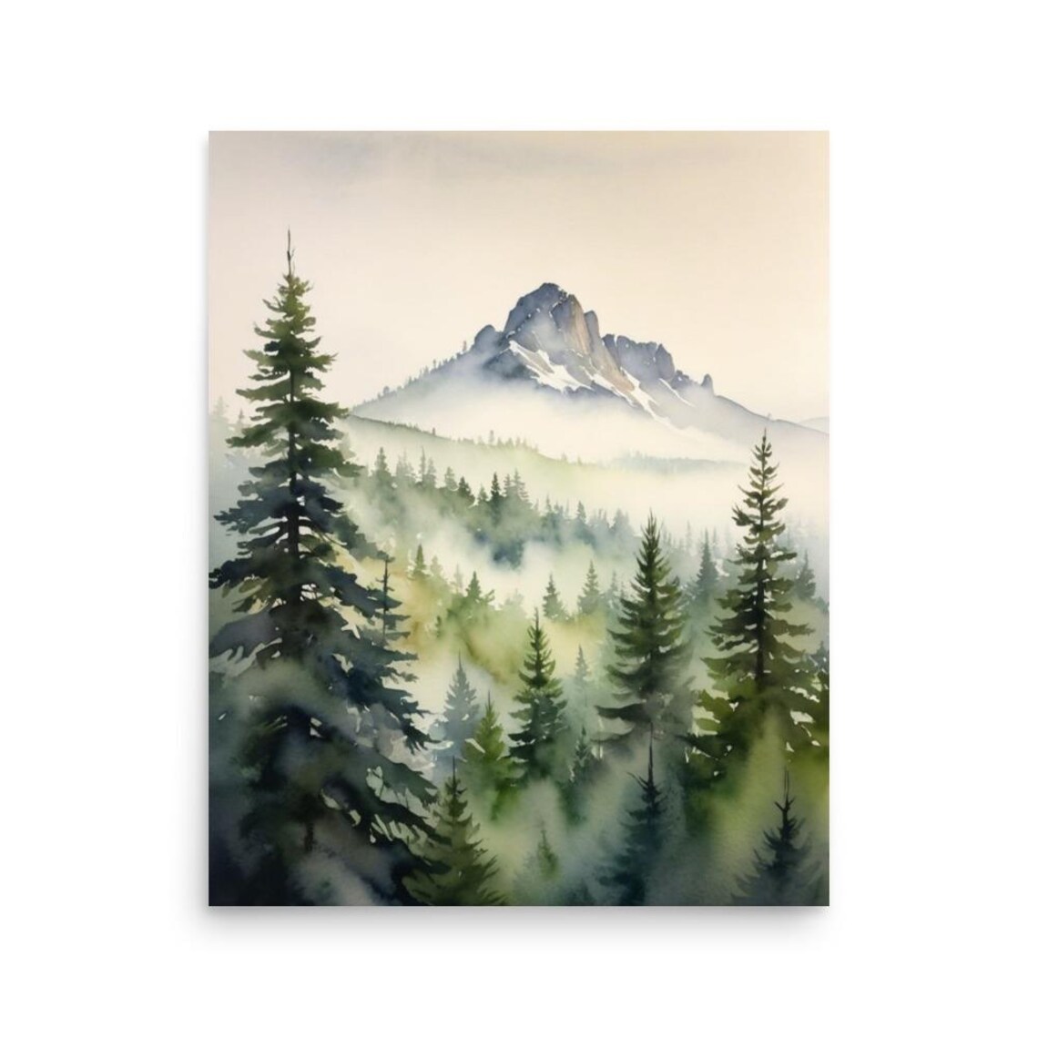 Mount Shasta Watercolor Art Print, California Landscape - Image 2