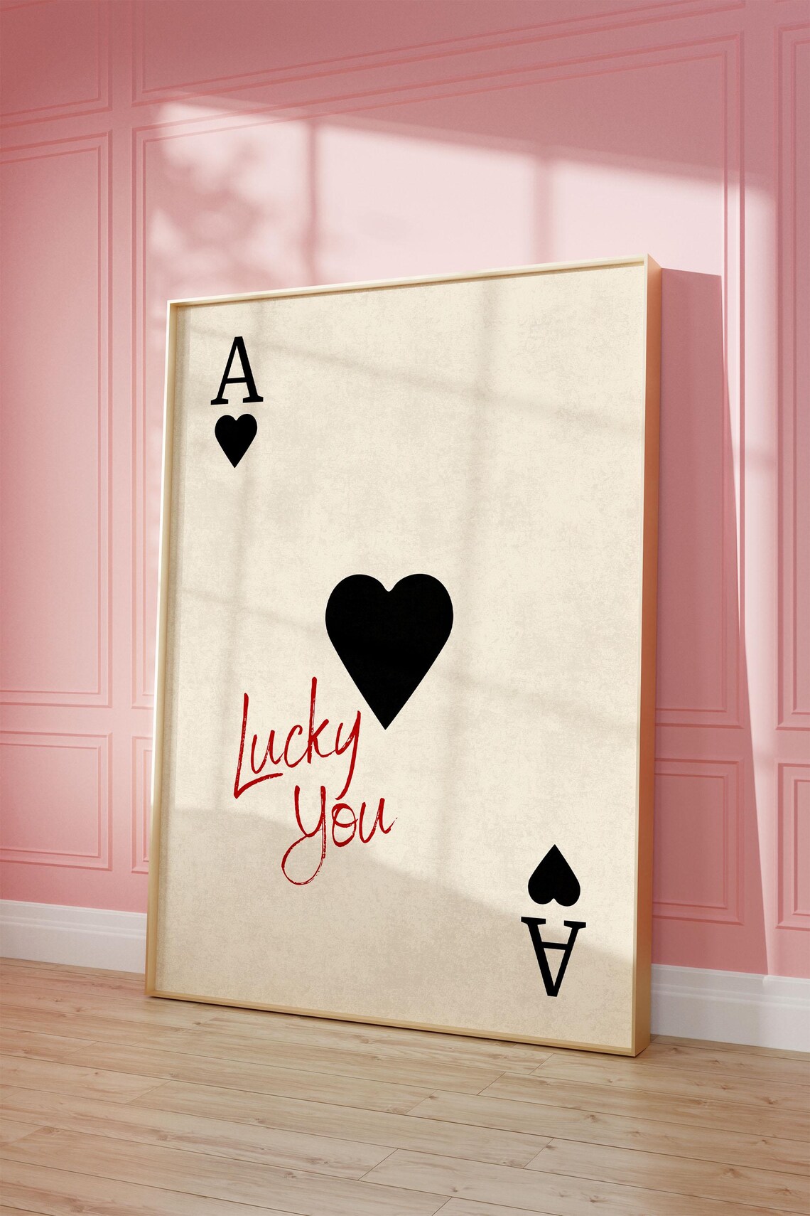 Lucky You Ace Of Hearts Retro Motivational Poster - Image 2